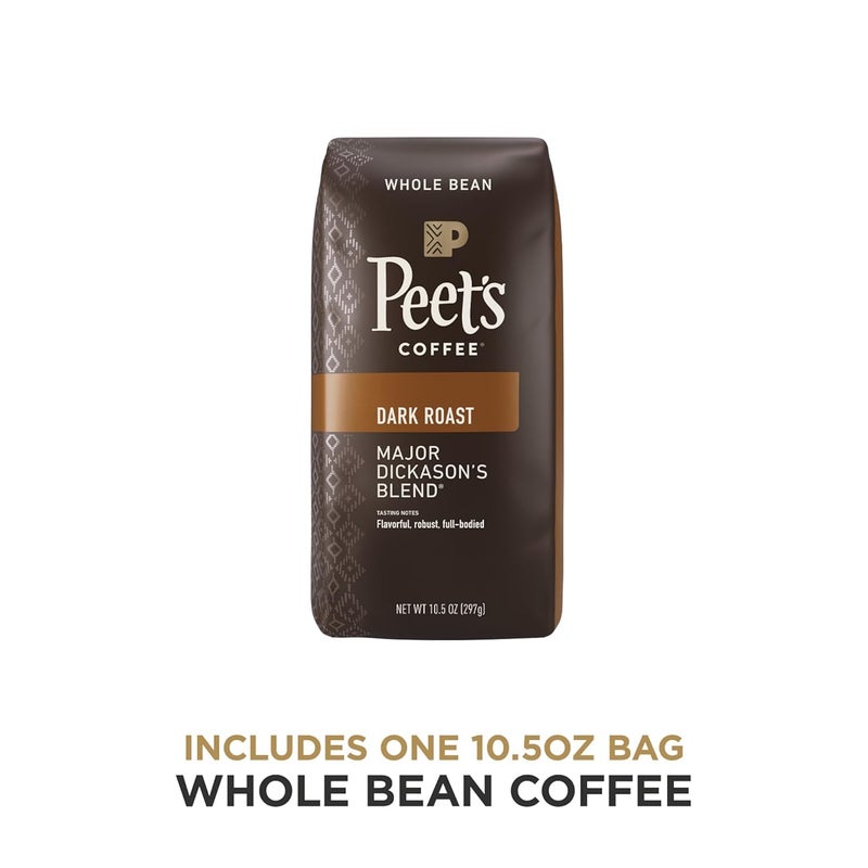 Peet's Coffee, Dark Roast Whole Bean Coffee - Major Dickason's Blend 10.5 Ounce Bag - Image 2